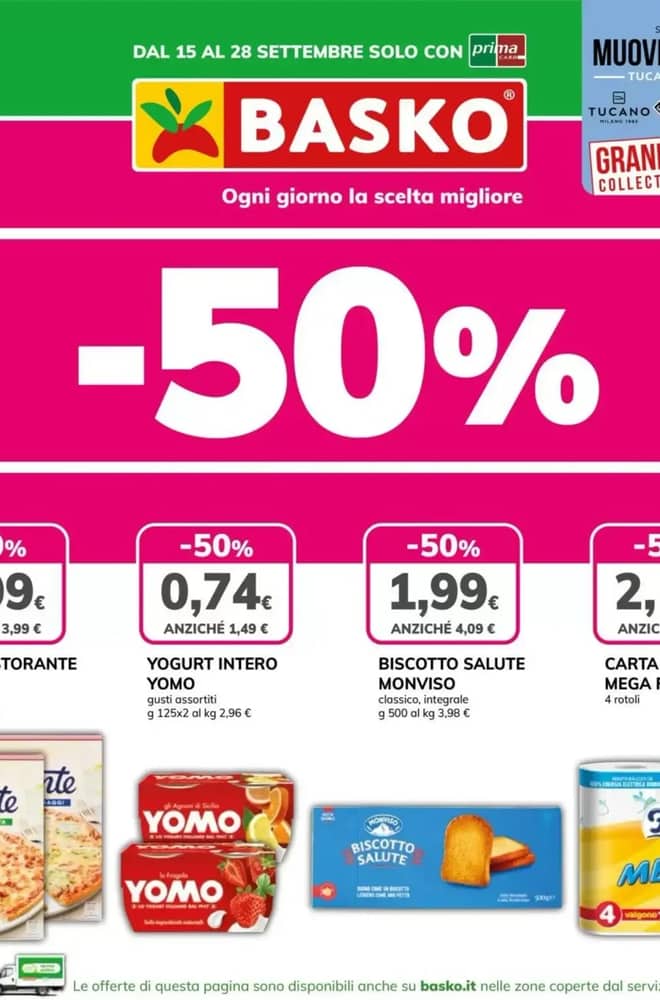 Copertina del volantino Basko, valido 15–28 settembre 2026