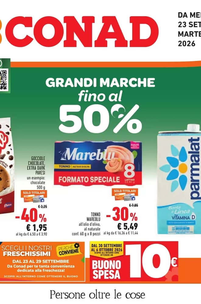 Copertina del volantino Conad, valido 23 settembre 2026 – 6 ottobre 2026