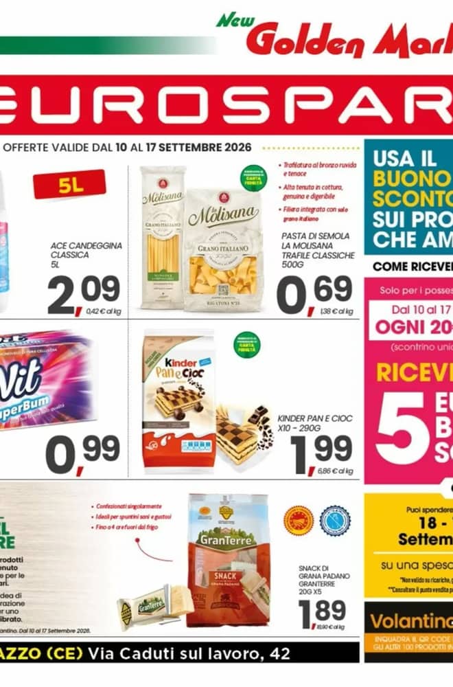 Copertina del volantino Eurospar, valido 10–17 settembre 2026