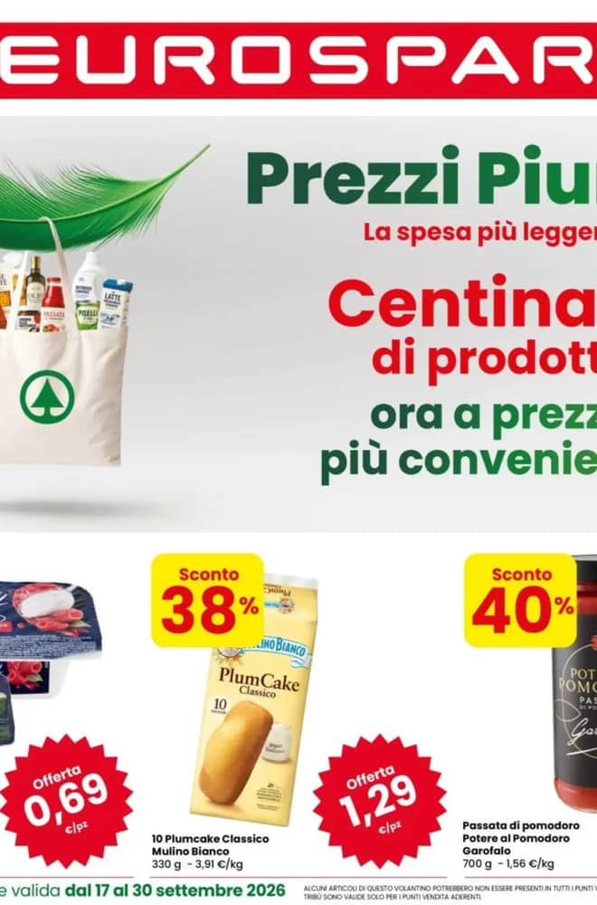 Copertina del volantino Eurospar, valido 17–30 settembre 2026