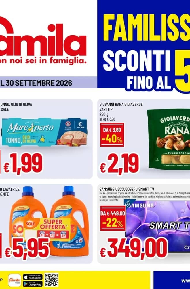 Copertina del volantino Famila, valido 17–30 settembre 2026