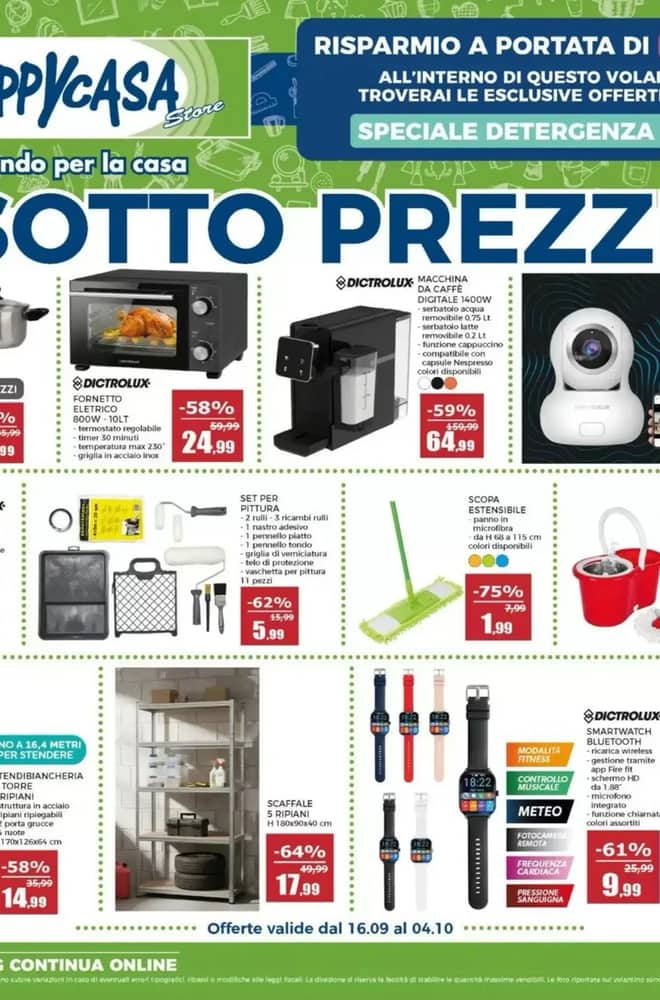 Copertina del volantino Happy Casa Store, valido 16 settembre 2026 – 4 ottobre 2026