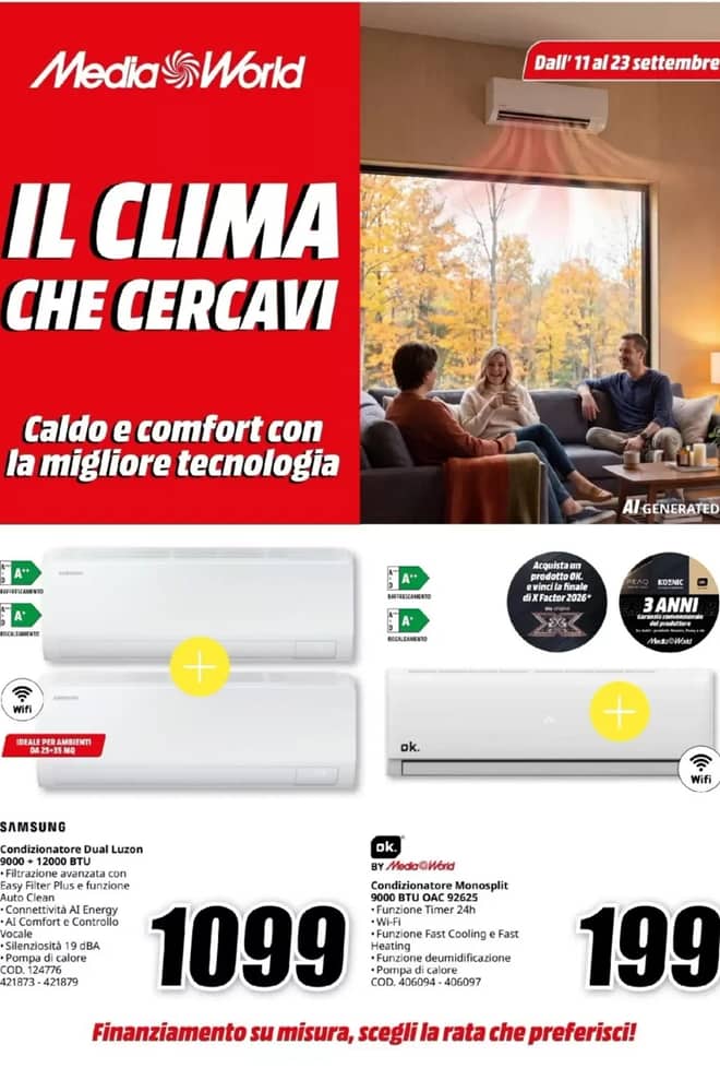 Copertina del volantino MediaWorld, valido 11–23 settembre 2026