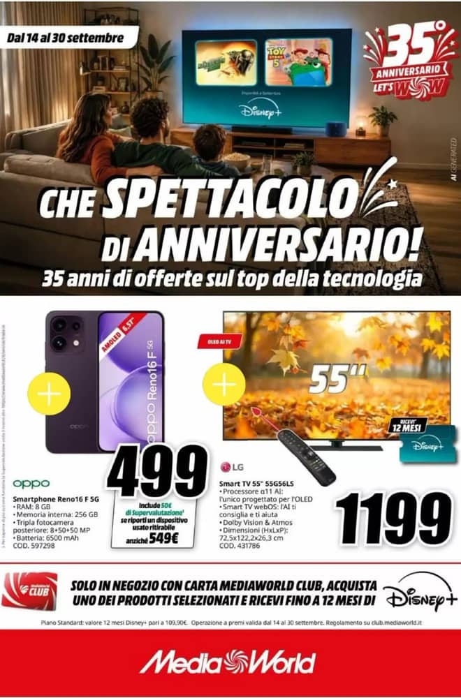 Copertina del volantino MediaWorld, valido 14–30 settembre 2026