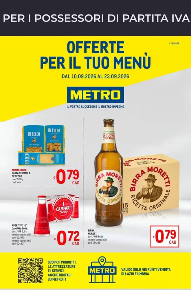 Copertina del volantino Metro, valido 10–23 settembre 2026