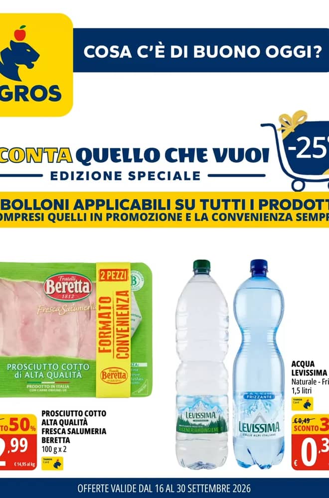 Copertina del volantino Tigros, valido 16–30 settembre 2026